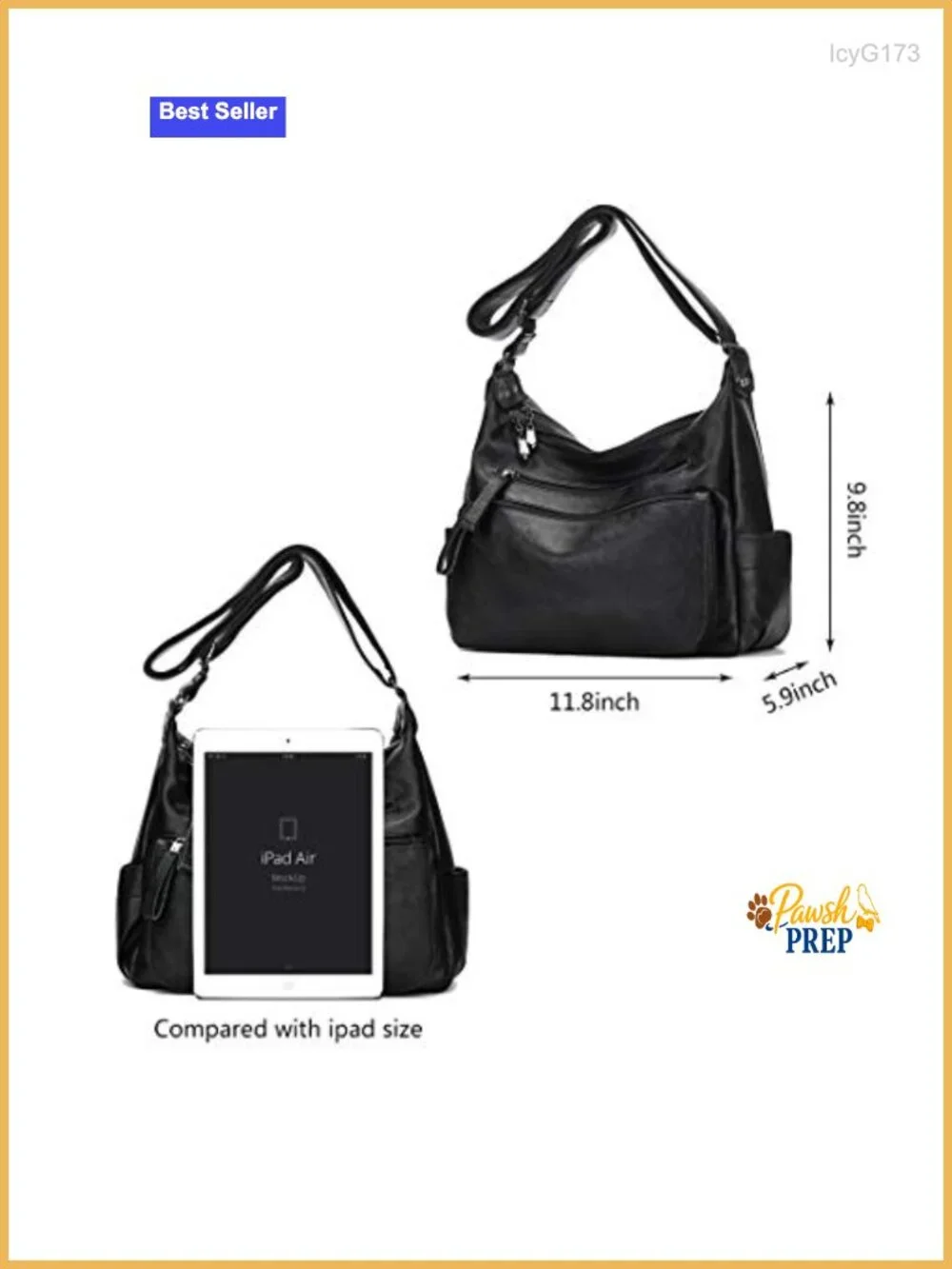 PU Leather Multi-Pocket Hobo Crossbody Bag Adjustable Strap